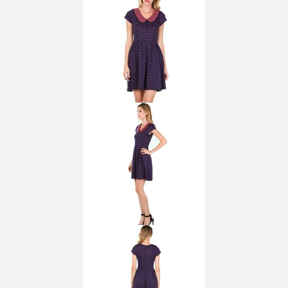 Doe & Rae Pink and Navy Women’s Dress - Size Large - Picture 13 of 16